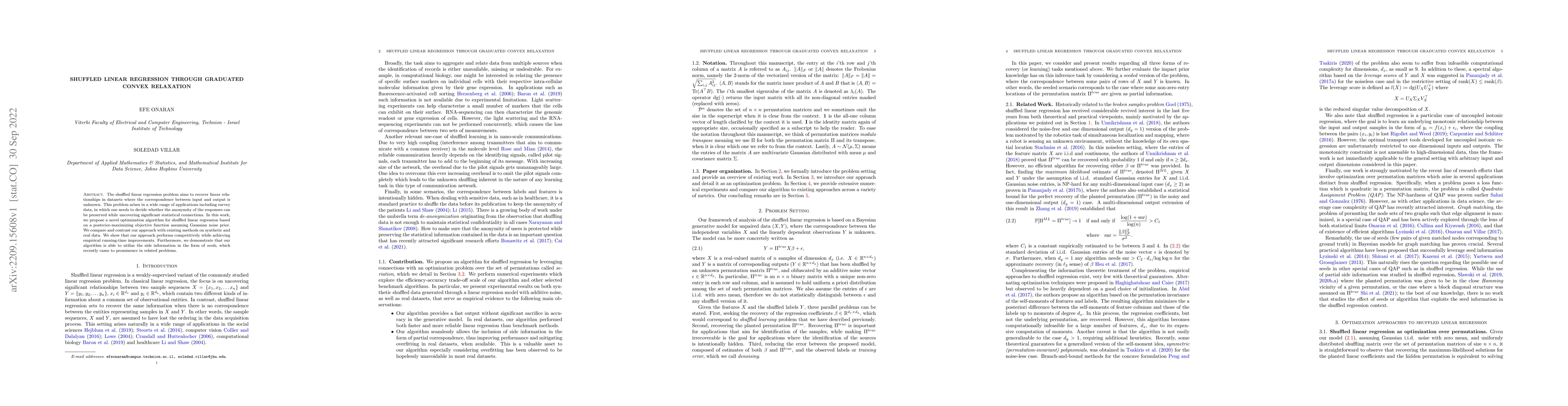 Thumbnail for Shuffled linear regression through graduated convex relaxation