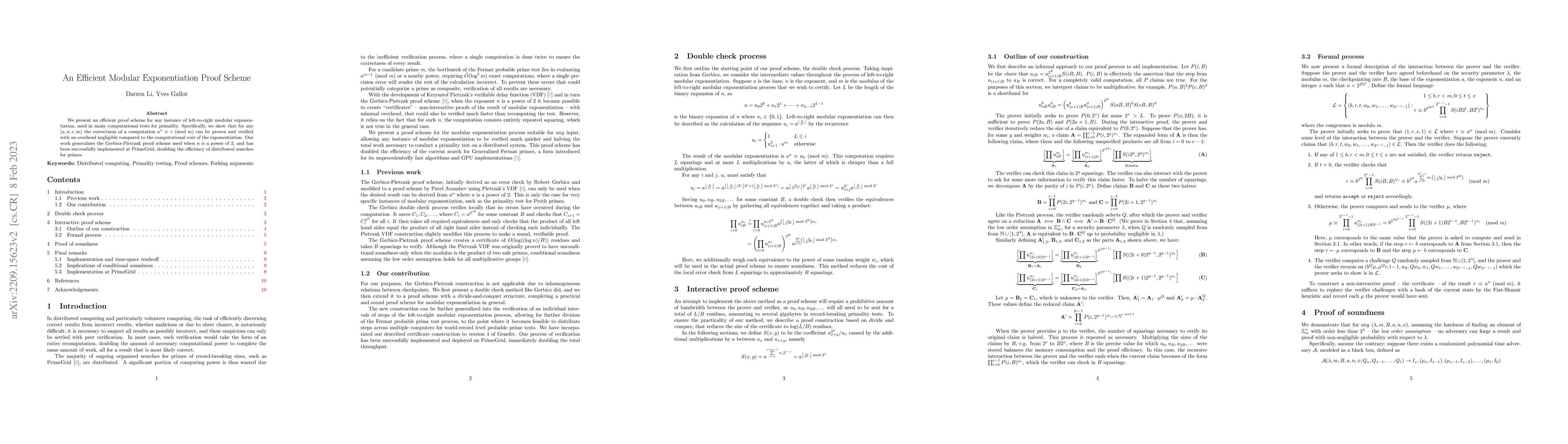 Thumbnail for An Efficient Modular Exponentiation Proof Scheme