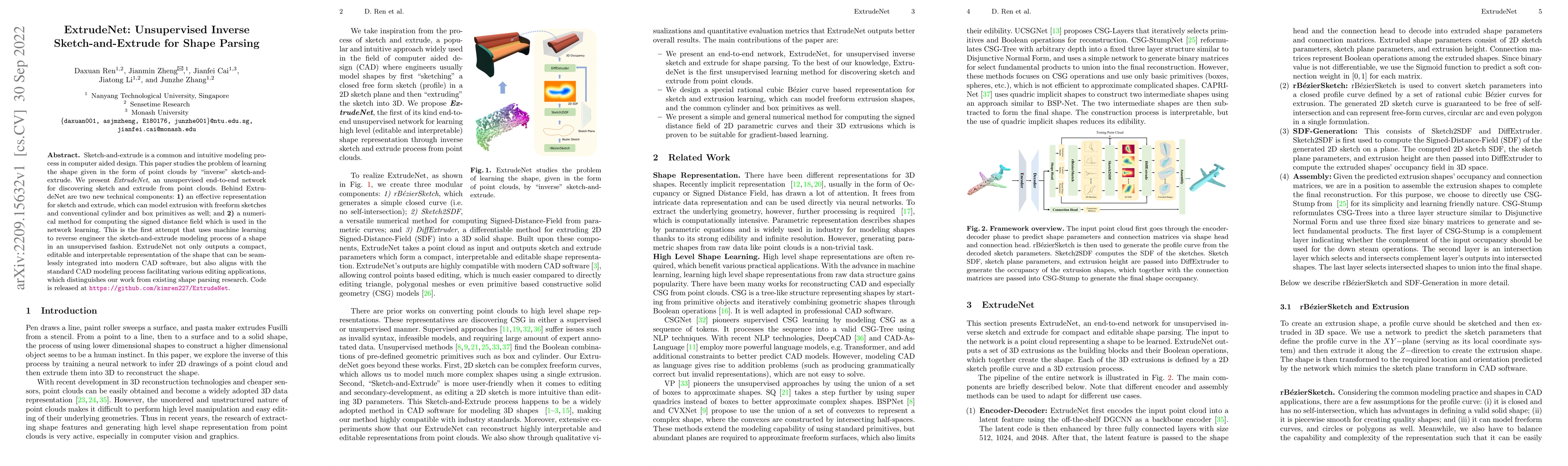 Thumbnail for ExtrudeNet: Unsupervised Inverse Sketch-and-Extrude for Shape Parsing