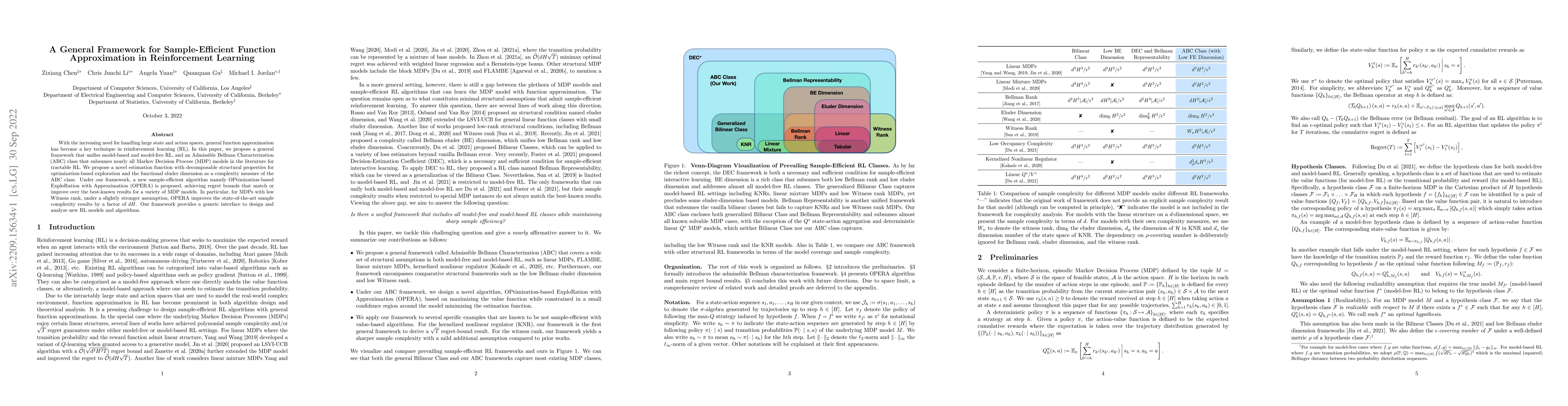 Thumbnail for A General Framework for Sample-Efficient Function Approximation in
  Reinforcement Learning