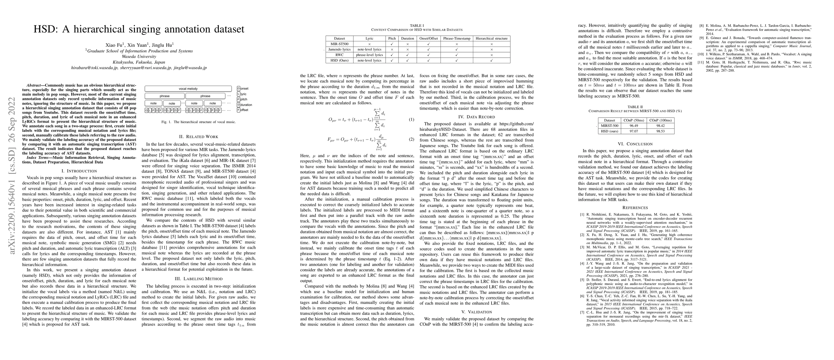 Thumbnail for HSD: A hierarchical singing annotation dataset