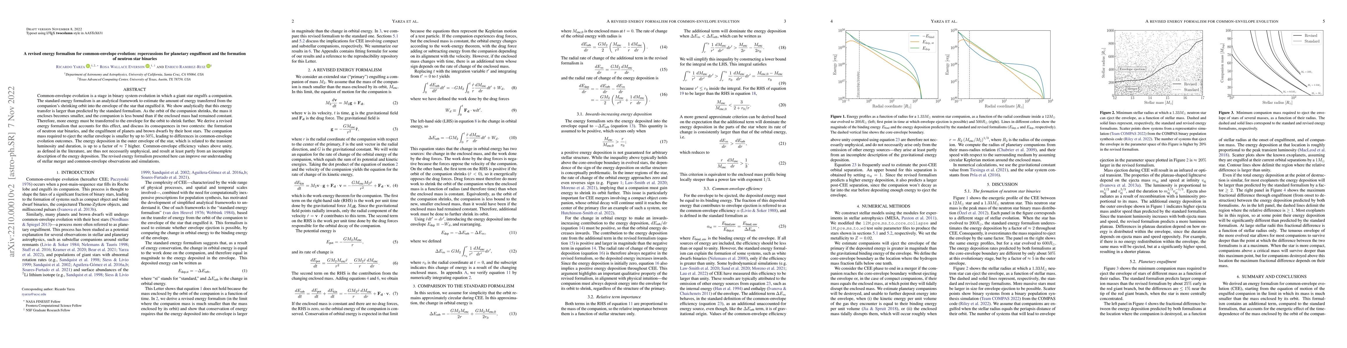 Thumbnail for A revised energy formalism for common-envelope evolution: repercussions
  for planetary engulfment and the formation of neutron star binaries