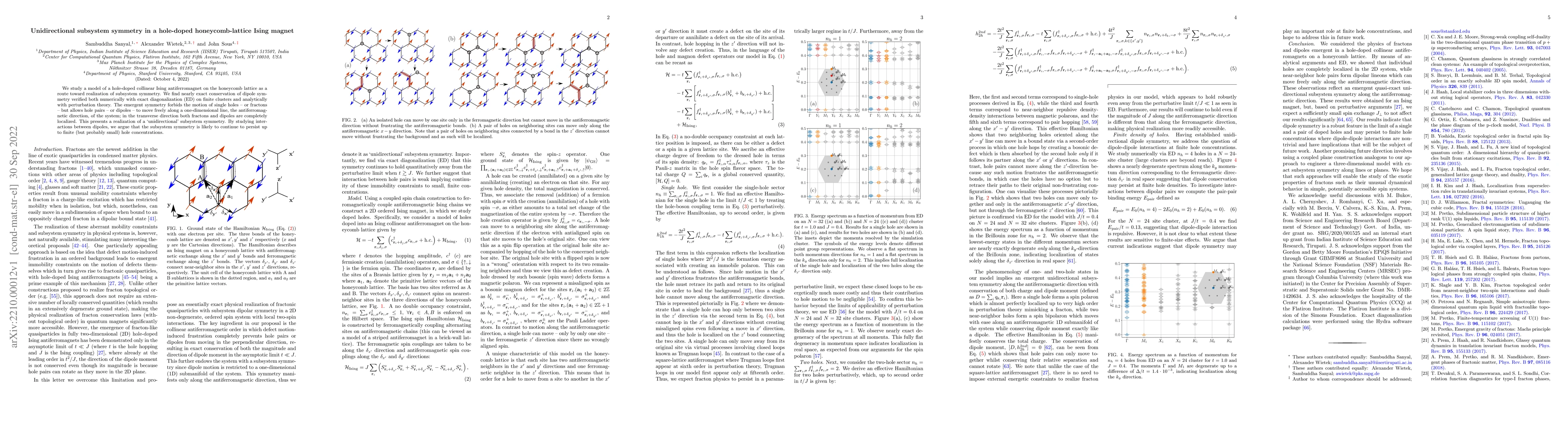 Thumbnail for Unidirectional subsystem symmetry in a hole-doped honeycomb-lattice
  Ising magnet