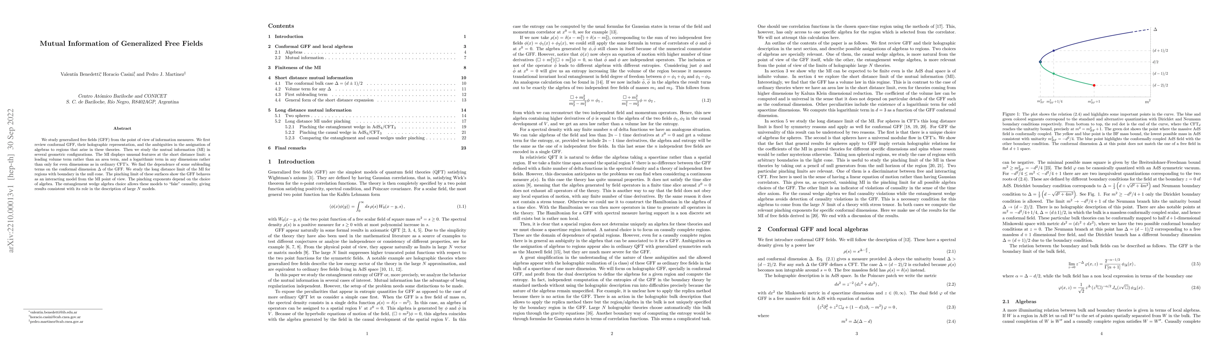 Thumbnail for Mutual Information of Generalized Free Fields