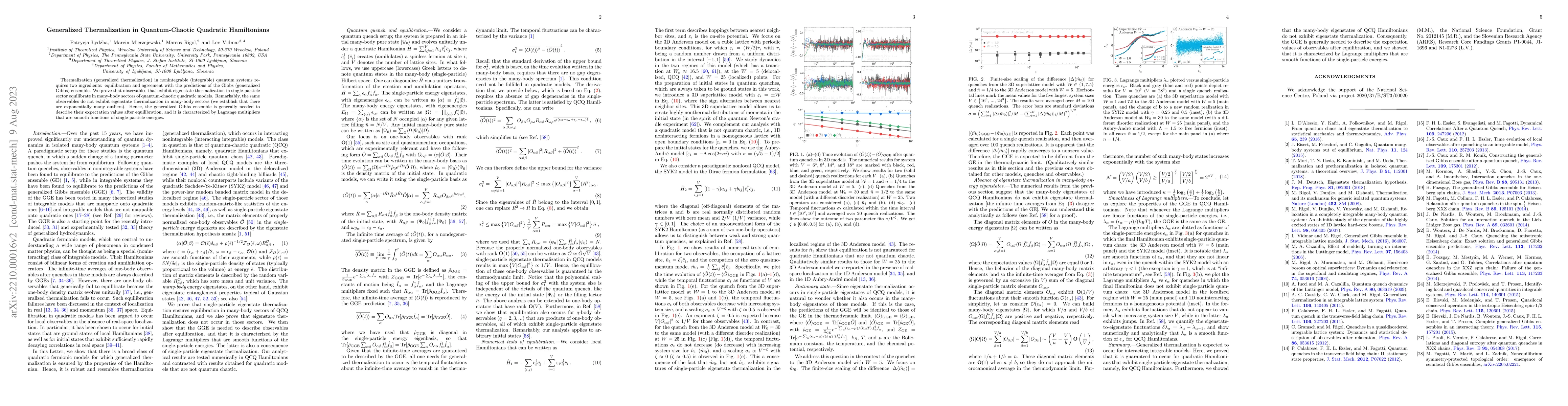 Thumbnail for Generalized thermalization in quantum-chaotic quadratic Hamiltonians