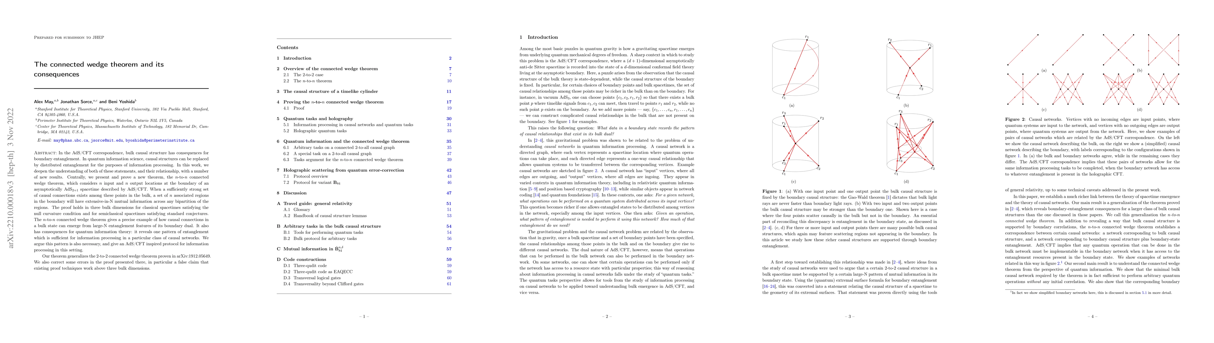 Thumbnail for The connected wedge theorem and its consequences