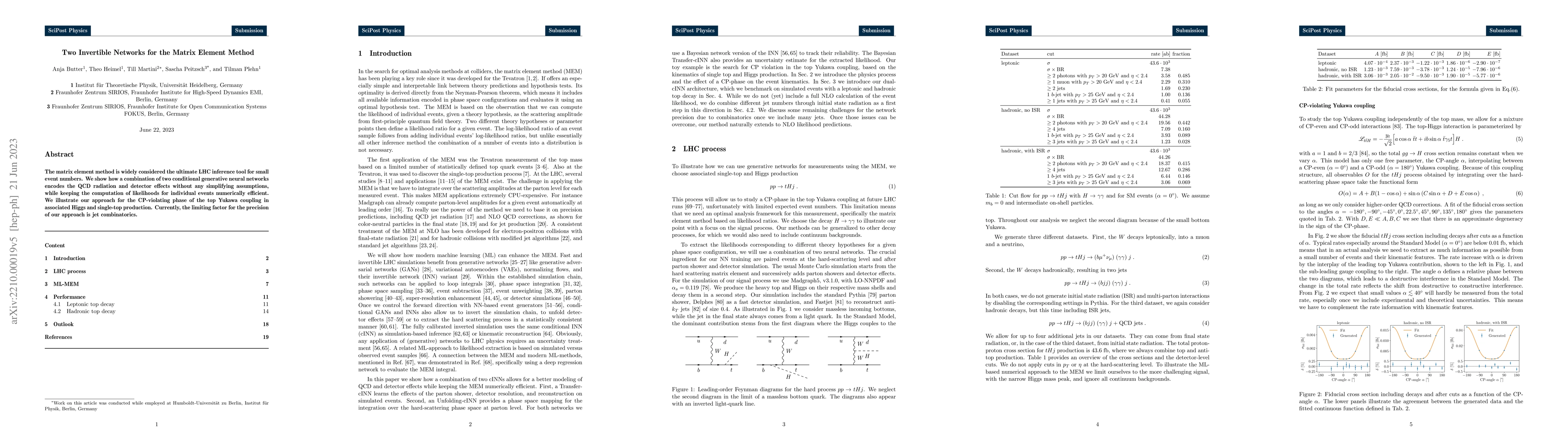 Thumbnail for Two Invertible Networks for the Matrix Element Method