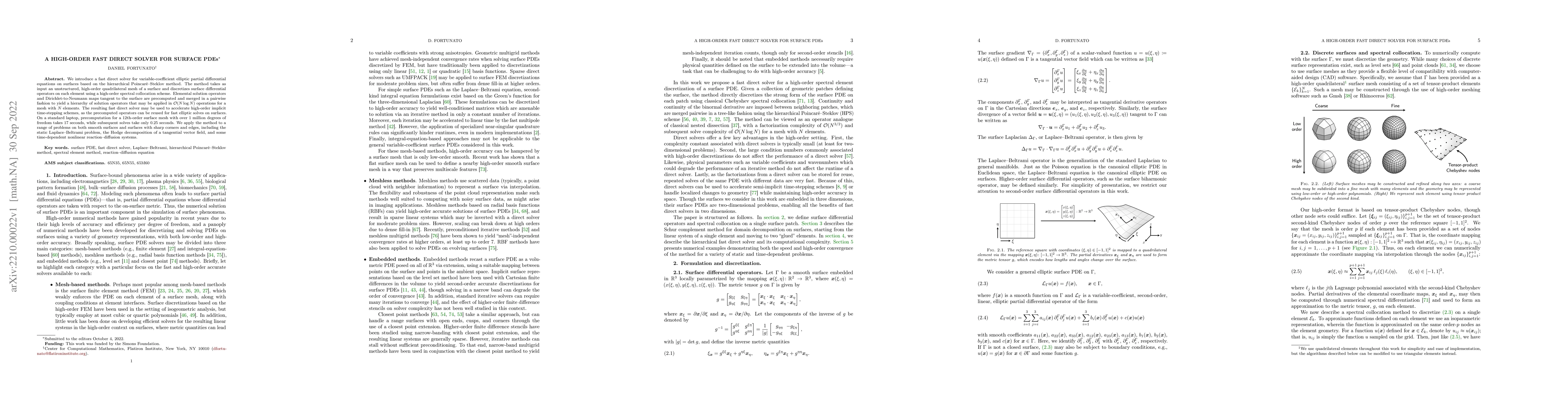 Thumbnail for A high-order fast direct solver for surface PDEs