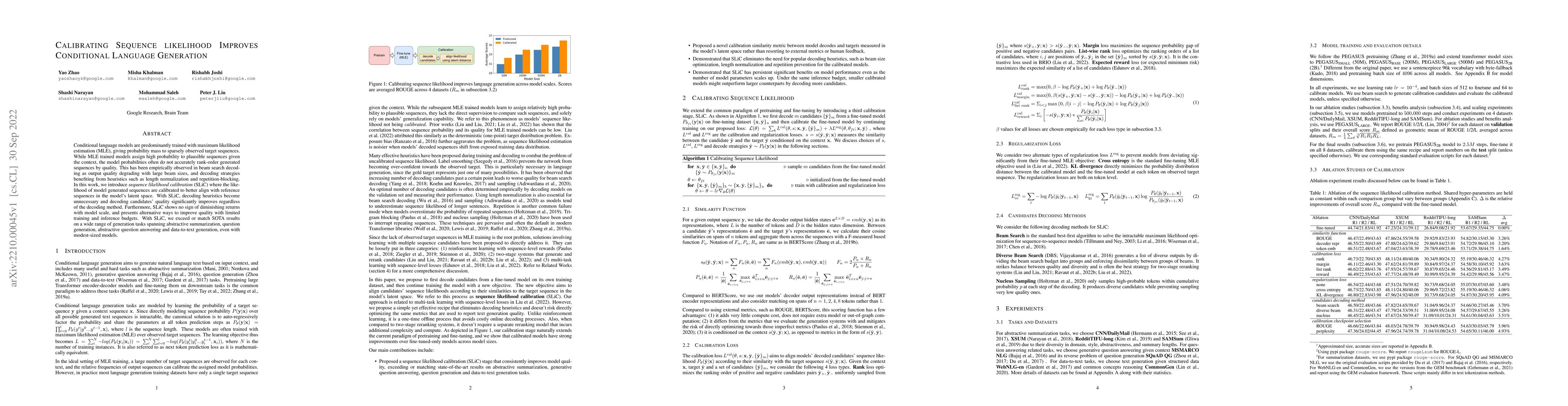 Thumbnail for Calibrating Sequence likelihood Improves Conditional Language Generation