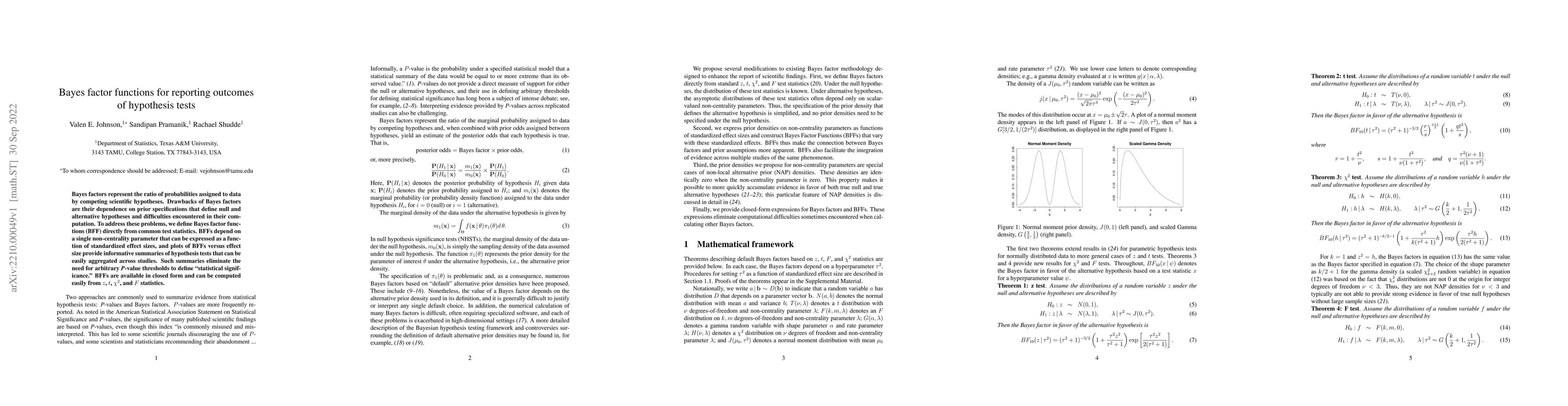 Thumbnail for Bayes factor functions for reporting outcomes of hypothesis tests