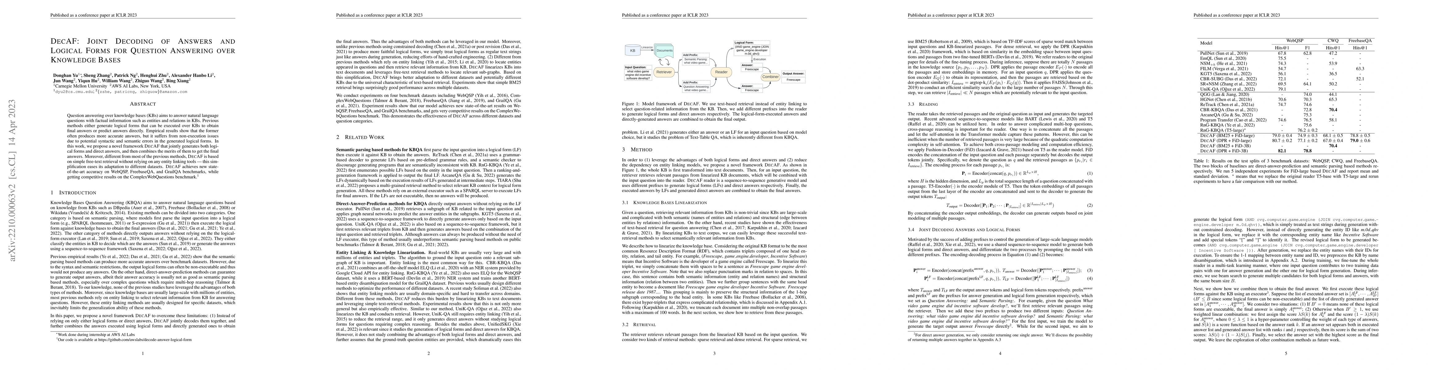 Thumbnail for DecAF: Joint Decoding of Answers and Logical Forms for Question
  Answering over Knowledge Bases