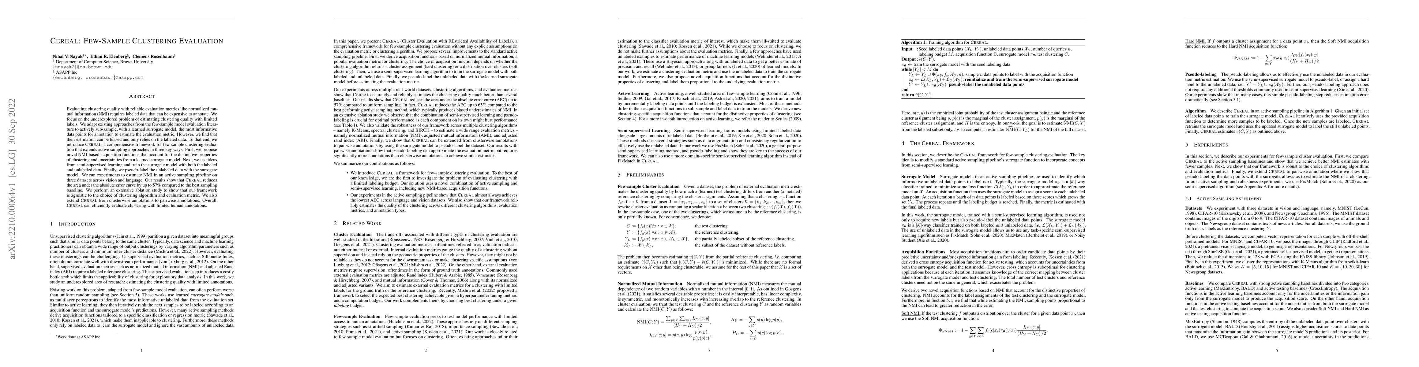 Thumbnail for CEREAL: Few-Sample Clustering Evaluation