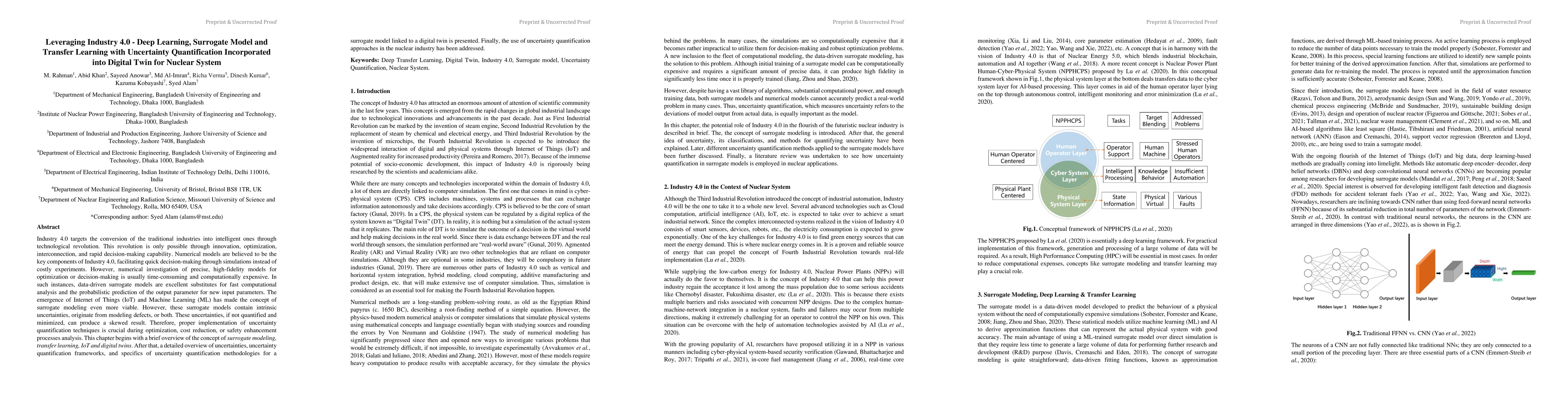 Thumbnail for Leveraging Industry 4.0 -- Deep Learning, Surrogate Model and Transfer
  Learning with Uncertainty Quantification Incorporated into Digital Twin for
  Nuclear System