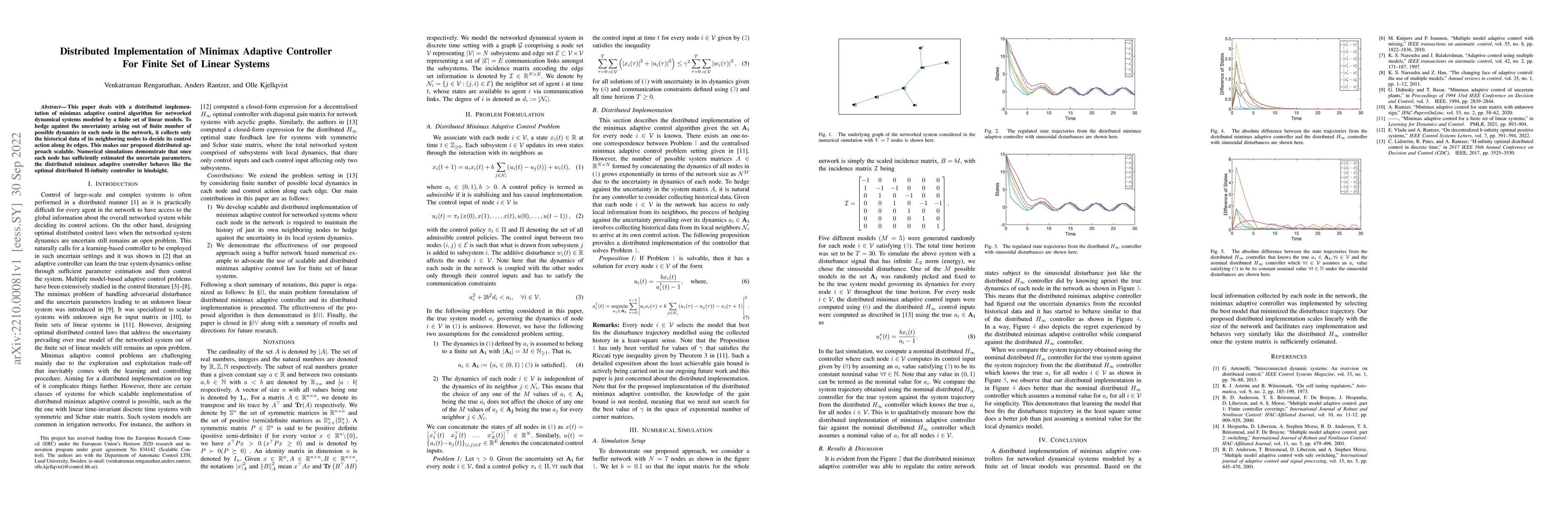 Thumbnail for Distributed Implementation of Minimax Adaptive Controller For Finite Set
  of Linear Systems