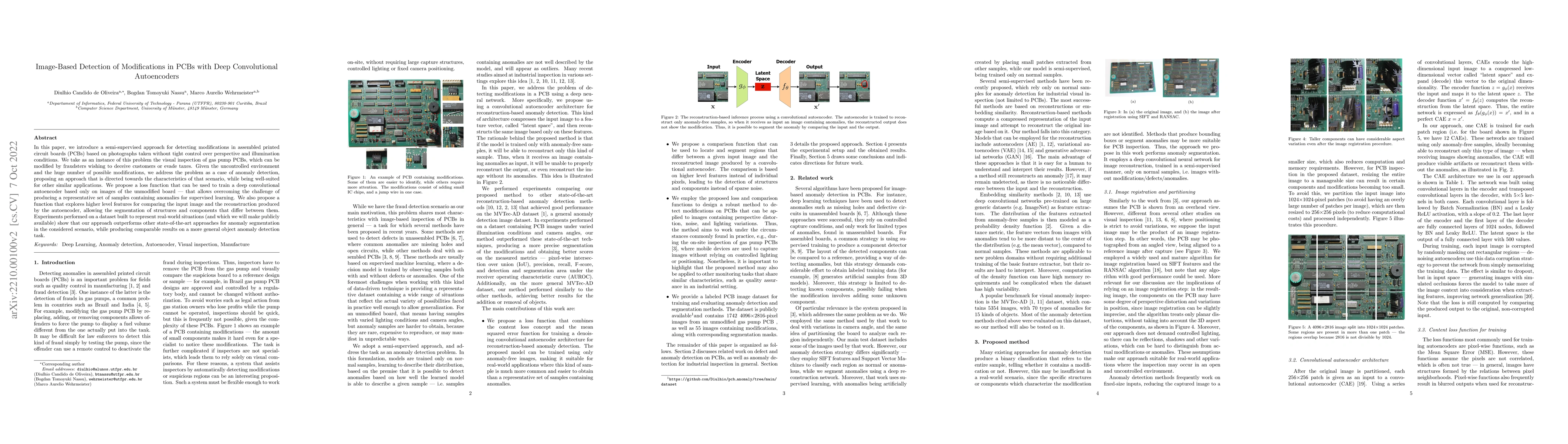 Thumbnail for Image-Based Detection of Modifications in Gas Pump PCBs with Deep
  Convolutional Autoencoders