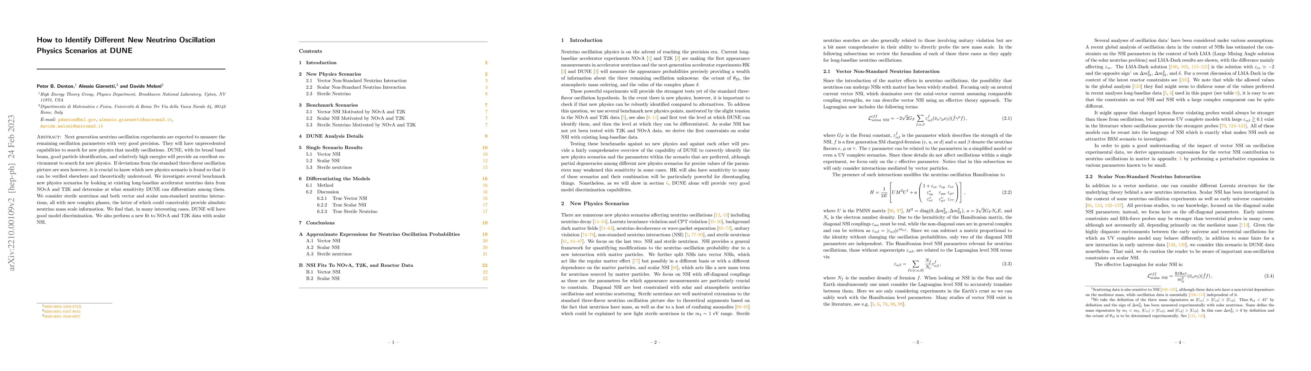 Thumbnail for How to Identify Different New Neutrino Oscillation Physics Scenarios at
  DUNE