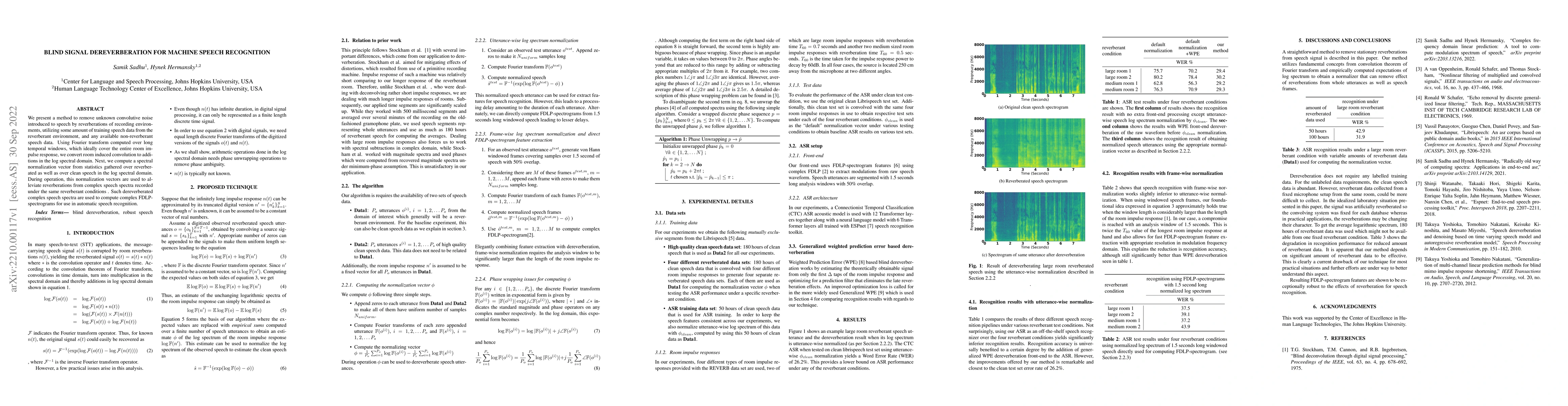 Thumbnail for Blind Signal Dereverberation for Machine Speech Recognition