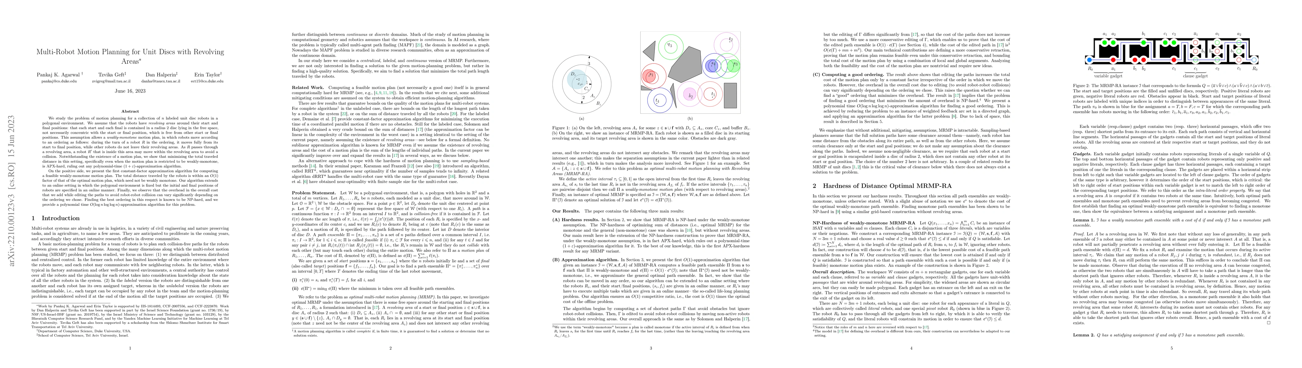 Thumbnail for Multi-Robot Motion Planning for Unit Discs with Revolving Areas