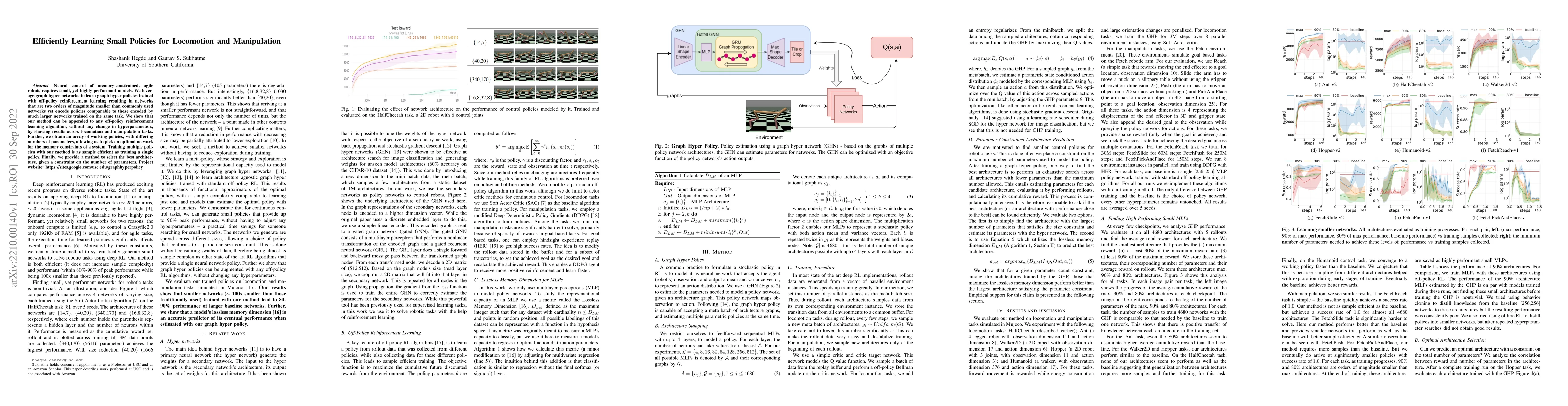 Thumbnail for Efficiently Learning Small Policies for Locomotion and Manipulation
