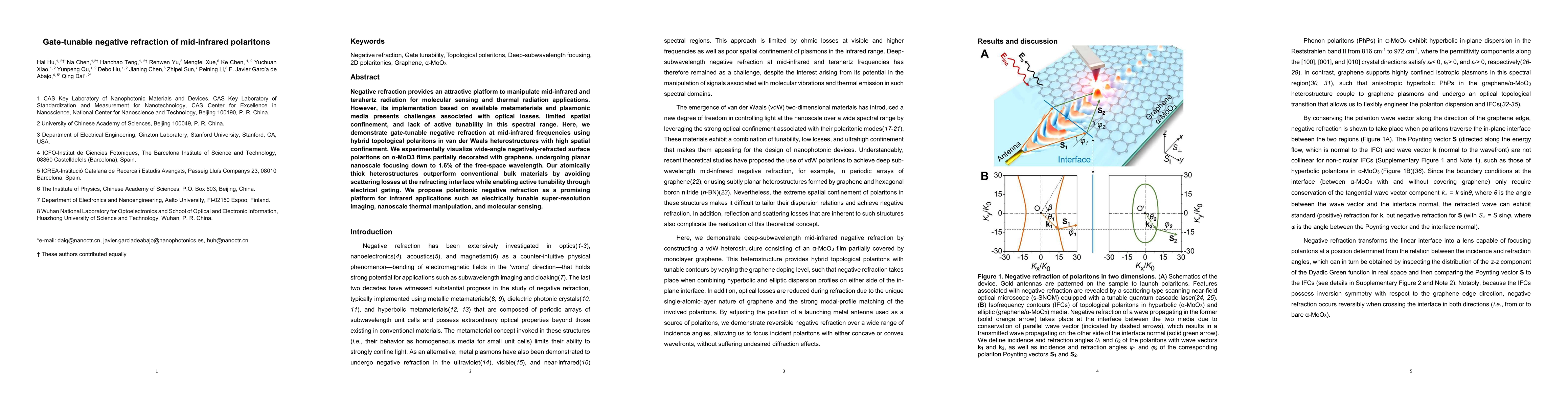 Thumbnail for Gate-tunable negative refraction of mid-infrared polaritons