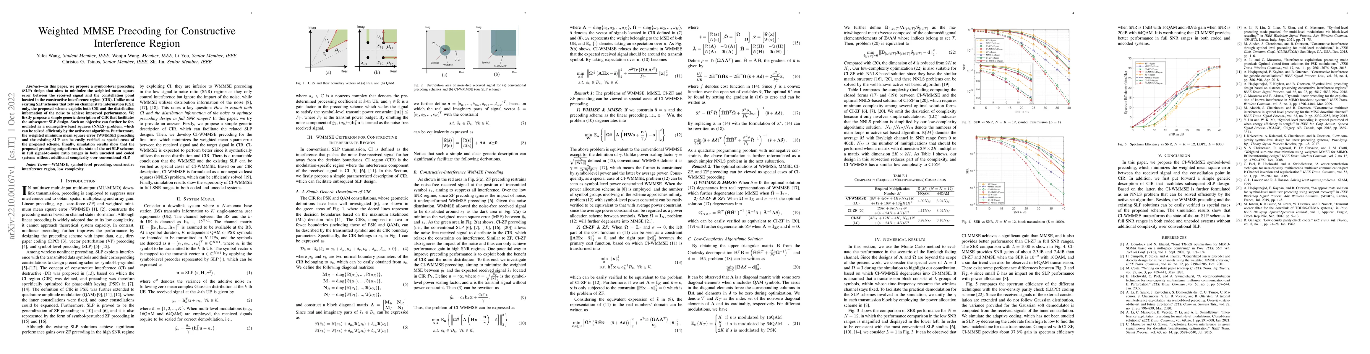 Thumbnail for Weighted MMSE Precoding for Constructive Interference Region