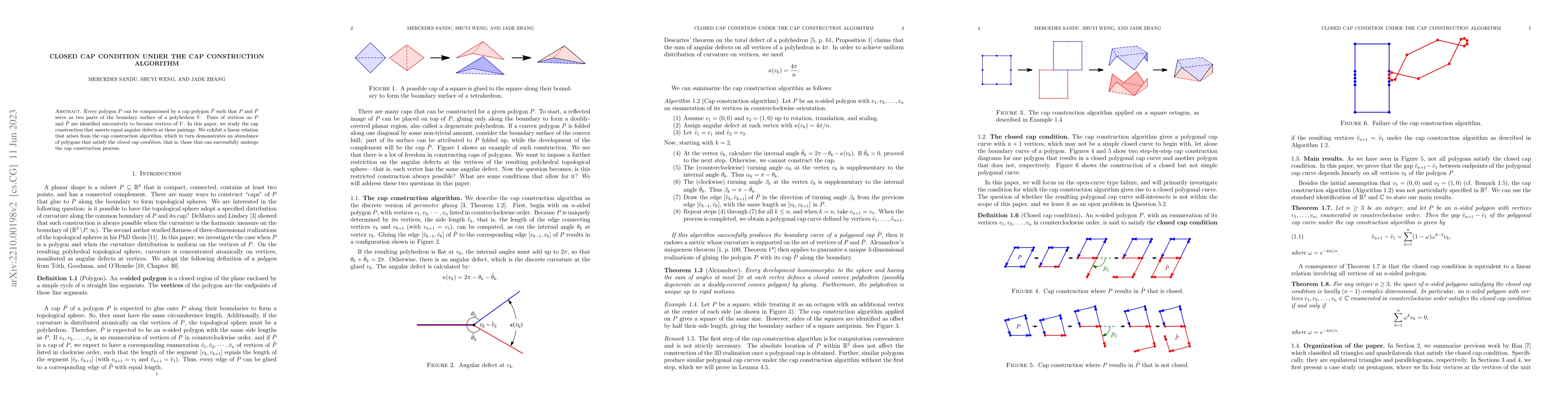 Thumbnail for Closed cap condition under the cap construction algorithm