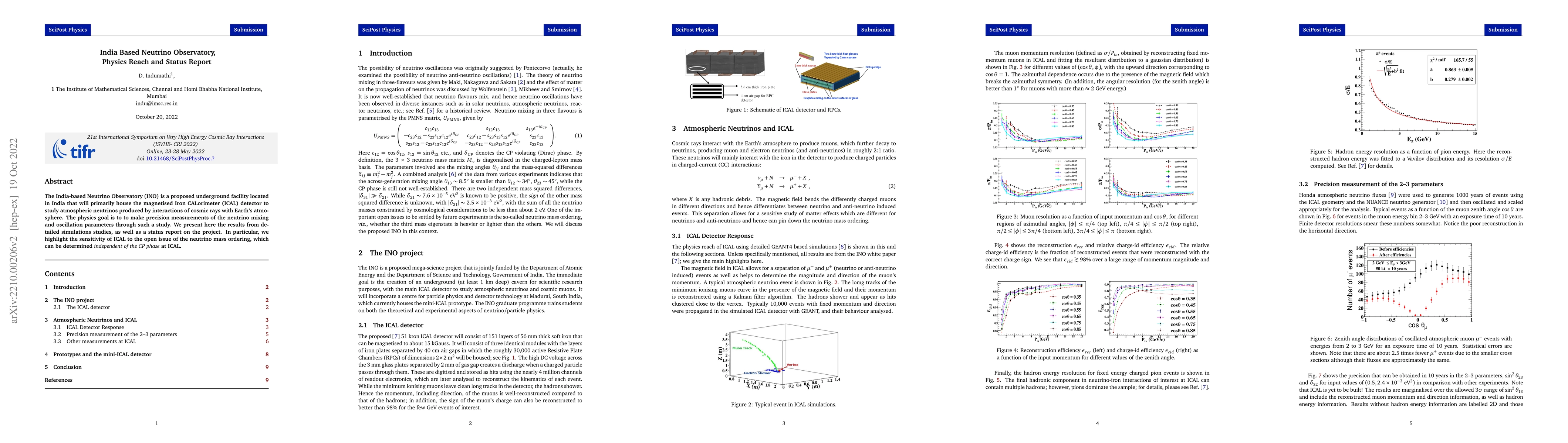 Thumbnail for India Based Neutrino Observatory, Physics Reach and Status Report