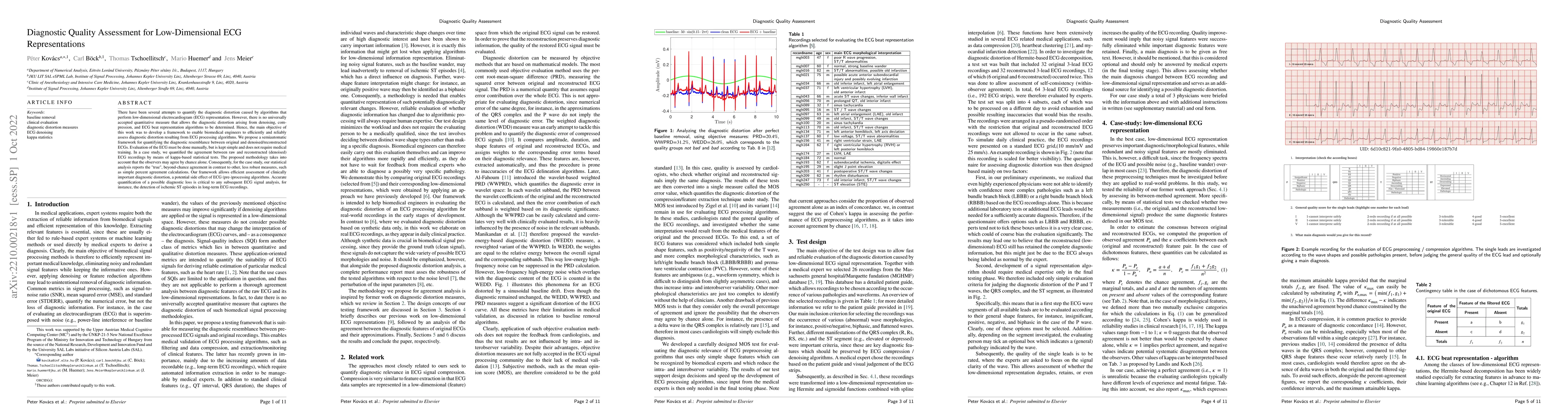 Thumbnail for Diagnostic Quality Assessment for Low-Dimensional ECG Representations