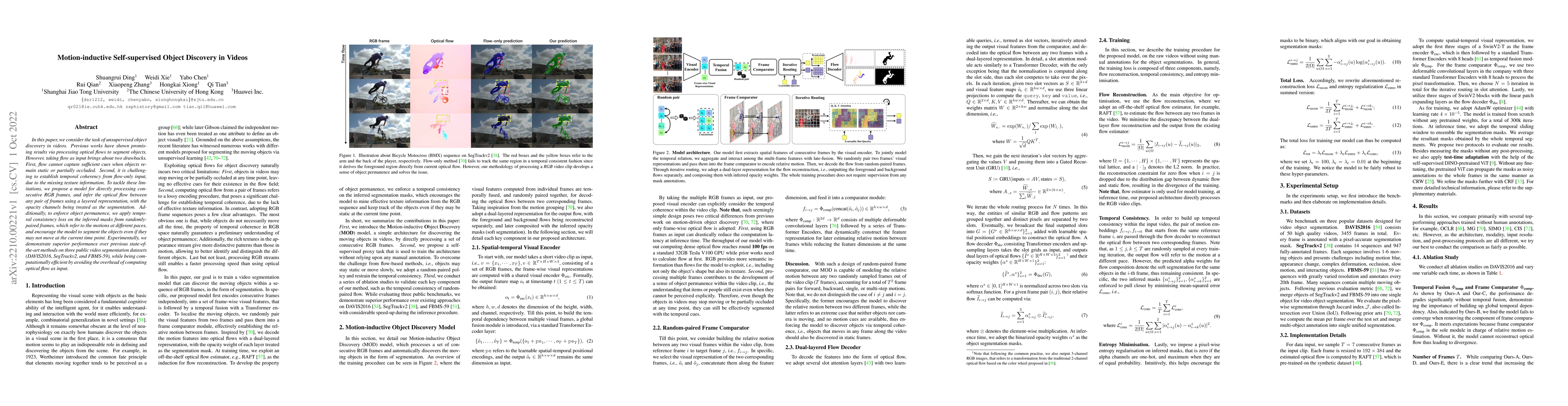 Thumbnail for Motion-inductive Self-supervised Object Discovery in Videos