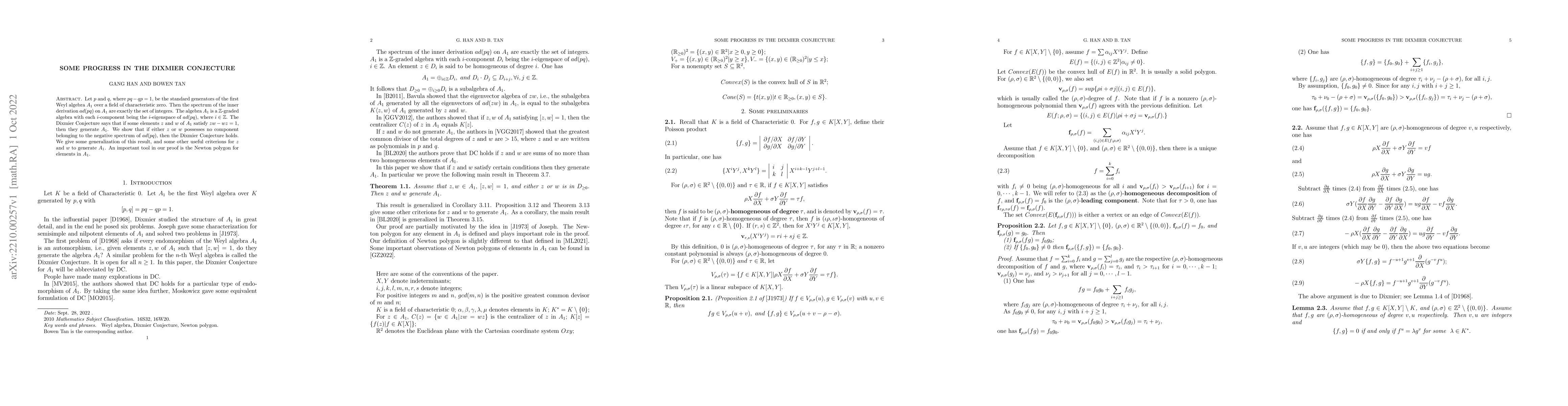 Thumbnail for Some progress in the Dixmier Conjecture
