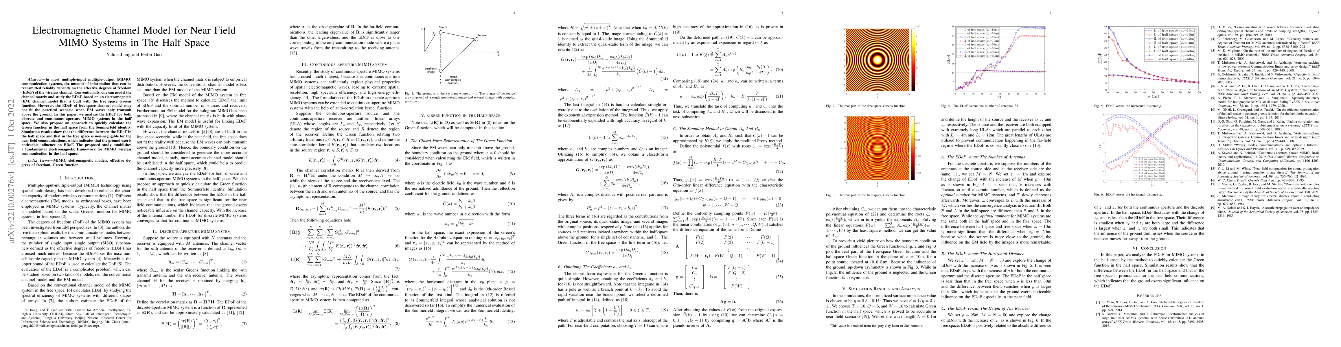 Thumbnail for Electromagnetic Channel Model for Near Field MIMO Systems in The Half
  Space