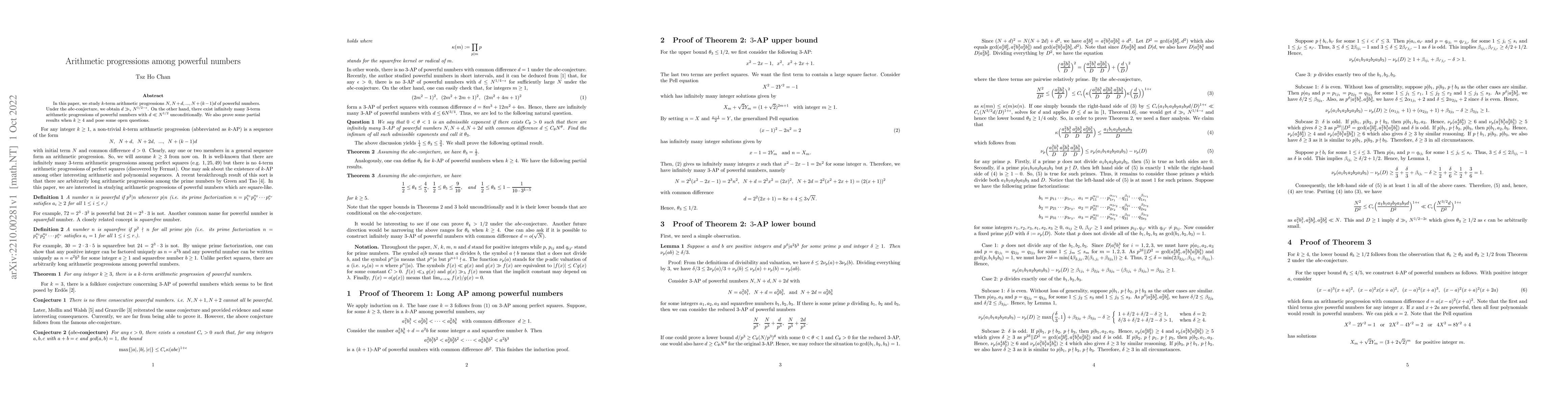 Thumbnail for Arithmetic progressions among powerful numbers