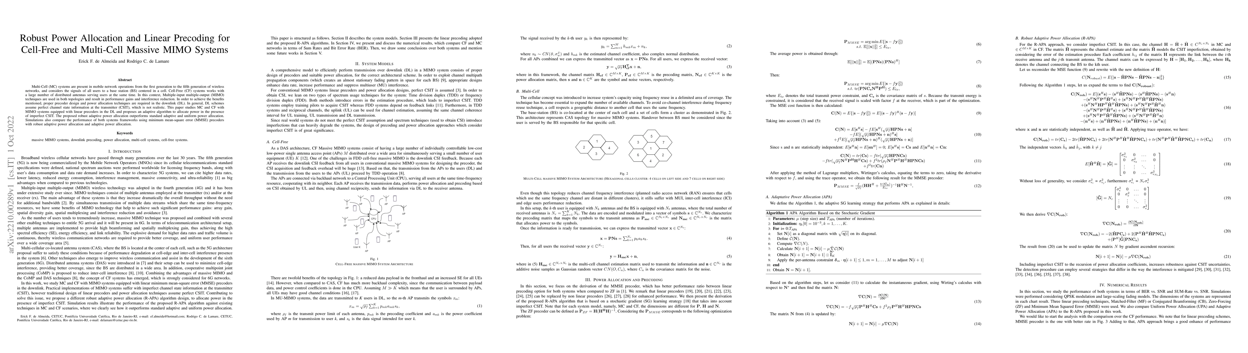 Thumbnail for Robust Power Allocation and Linear Precoding for Cell-Free and
  Multi-Cell Massive MIMO Systems