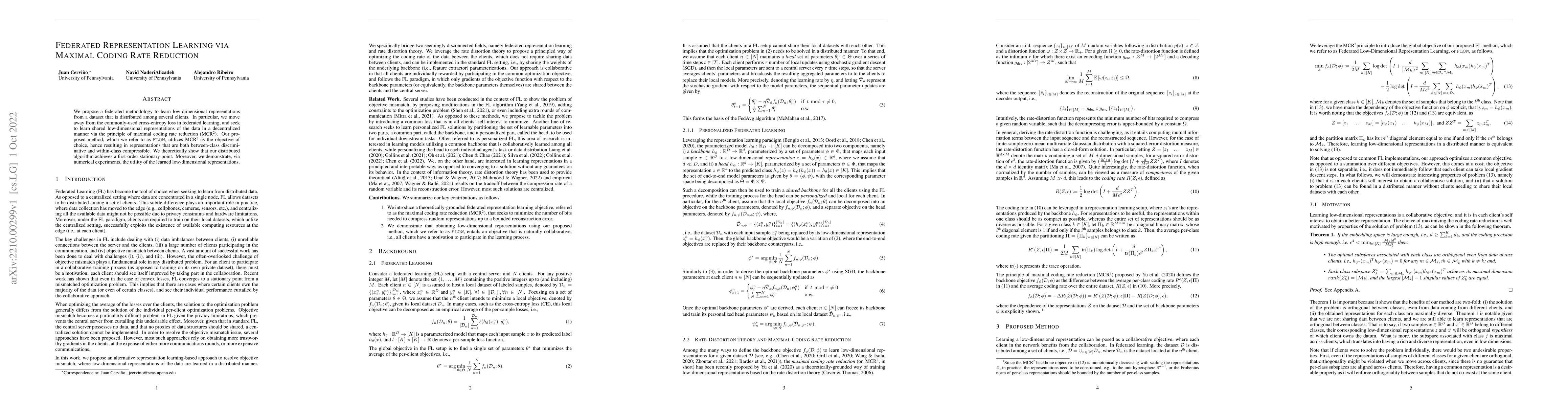 Thumbnail for Federated Representation Learning via Maximal Coding Rate Reduction