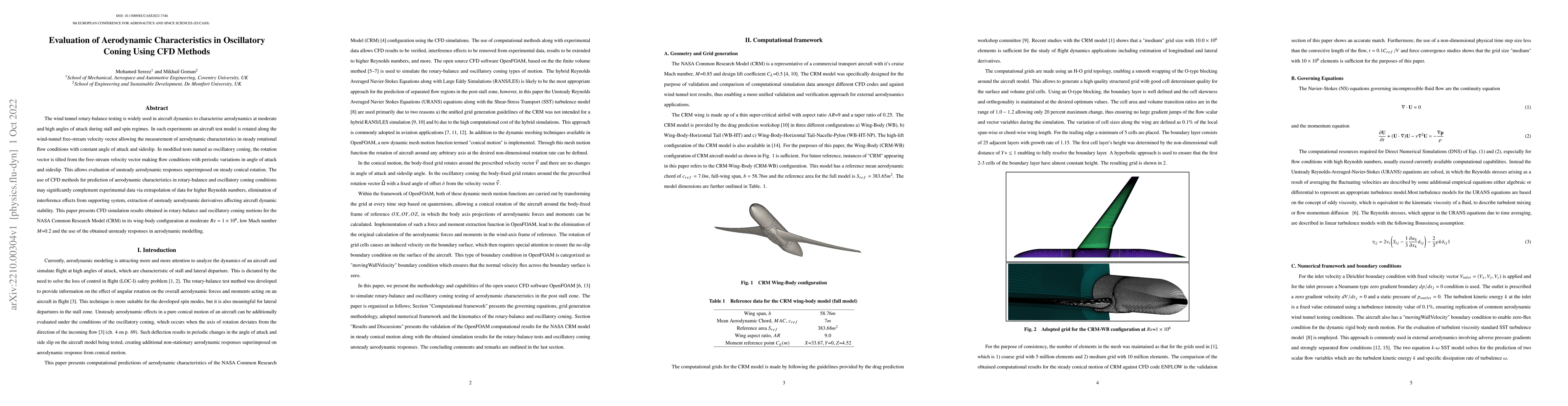 Thumbnail for Evaluation of Aerodynamic Characteristics in Oscillatory Coning Using
  CFD Methods