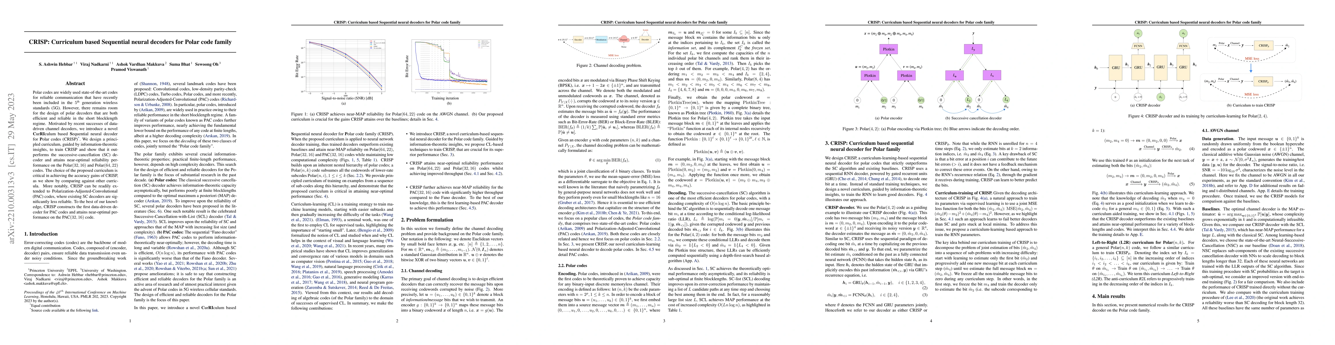 Thumbnail for CRISP: Curriculum based Sequential Neural Decoders for Polar Code Family
