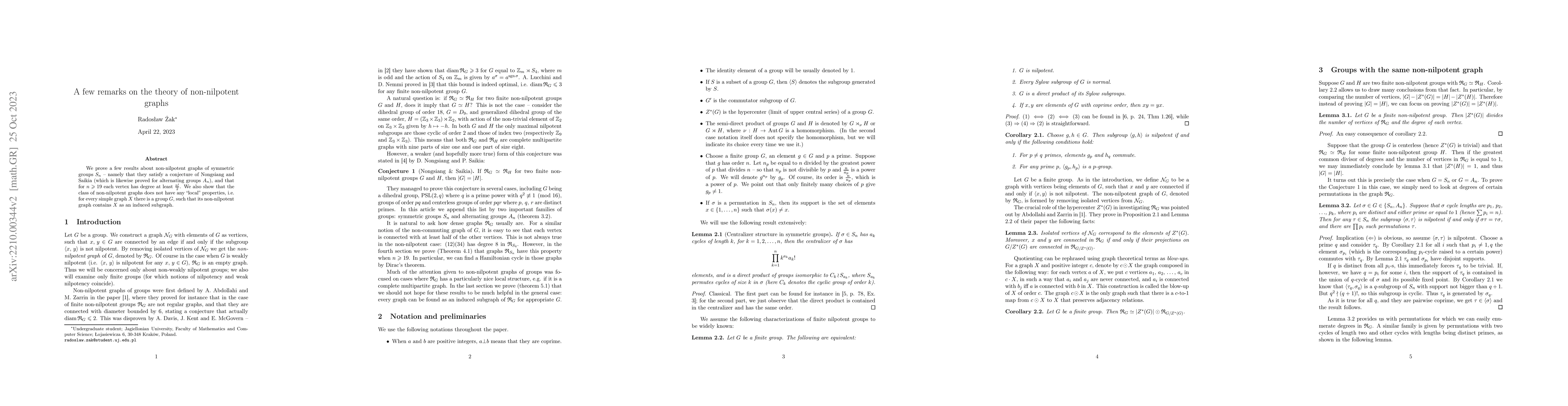 Thumbnail for A few remarks on the theory of non-nilpotent graphs