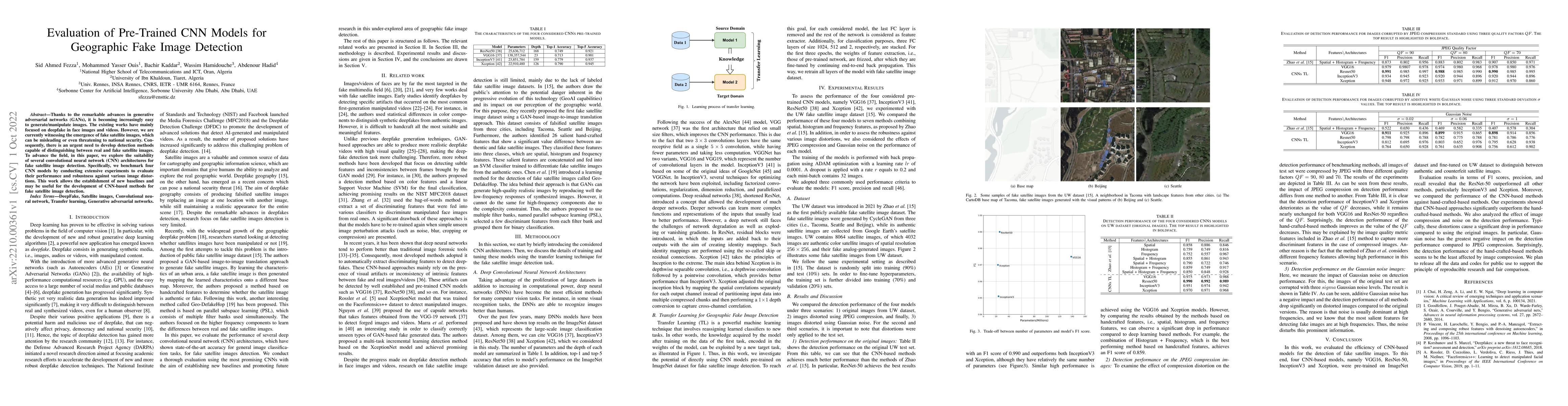 Thumbnail for Evaluation of Pre-Trained CNN Models for Geographic Fake Image Detection