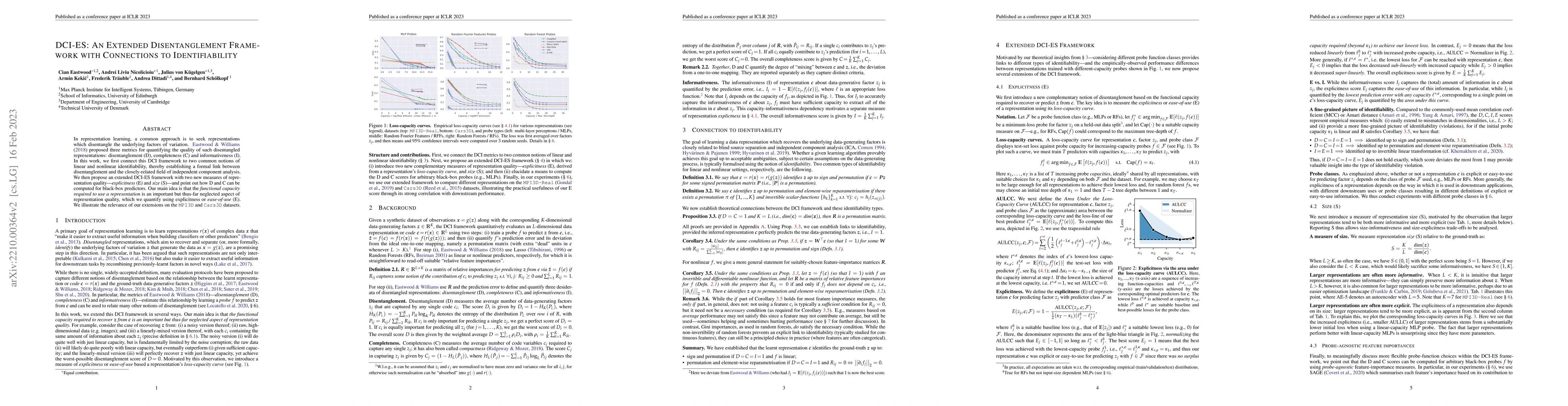 Thumbnail for DCI-ES: An Extended Disentanglement Framework with Connections to
  Identifiability