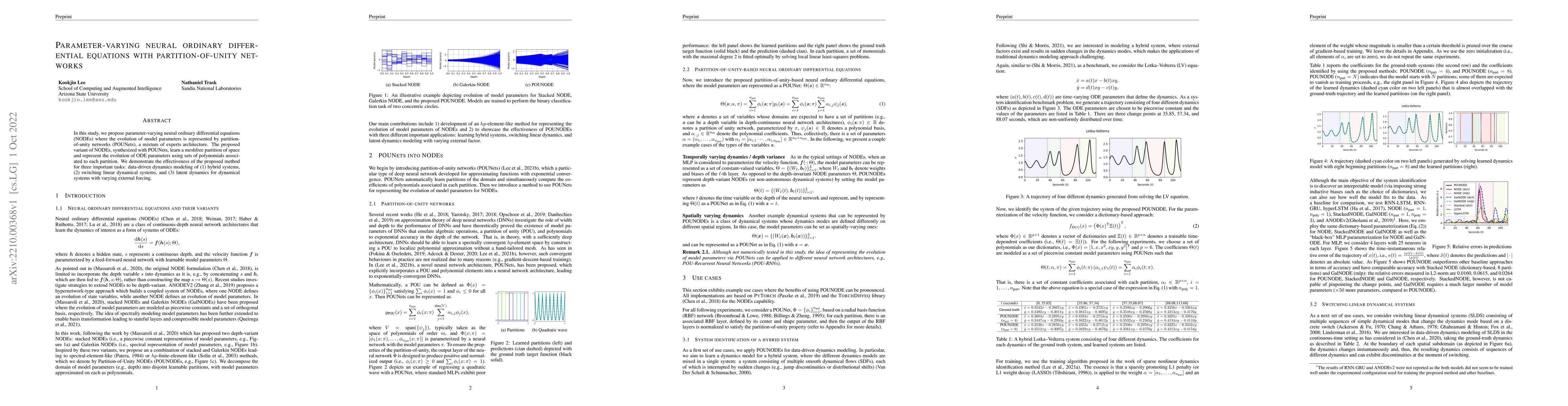 Thumbnail for Parameter-varying neural ordinary differential equations with
  partition-of-unity networks