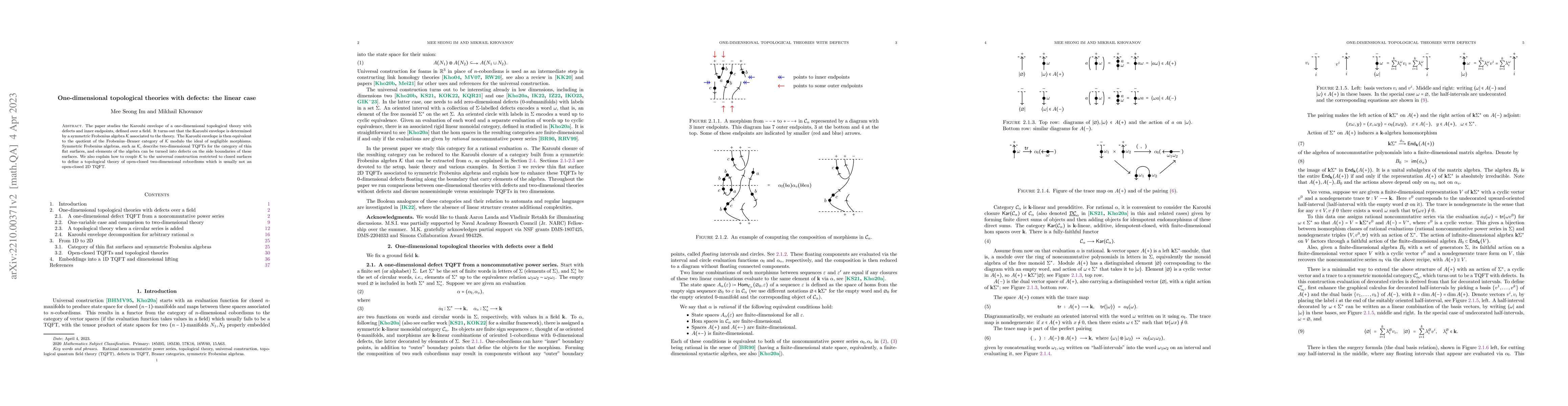Thumbnail for One-dimensional topological theories with defects: the linear case