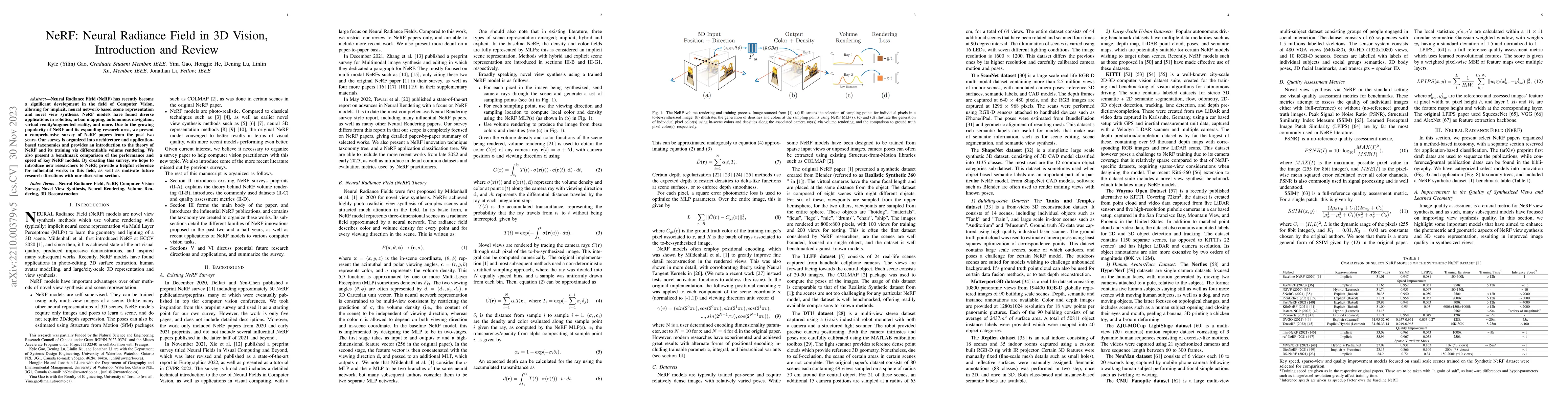 Thumbnail for NeRF: Neural Radiance Field in 3D Vision, A Comprehensive Review