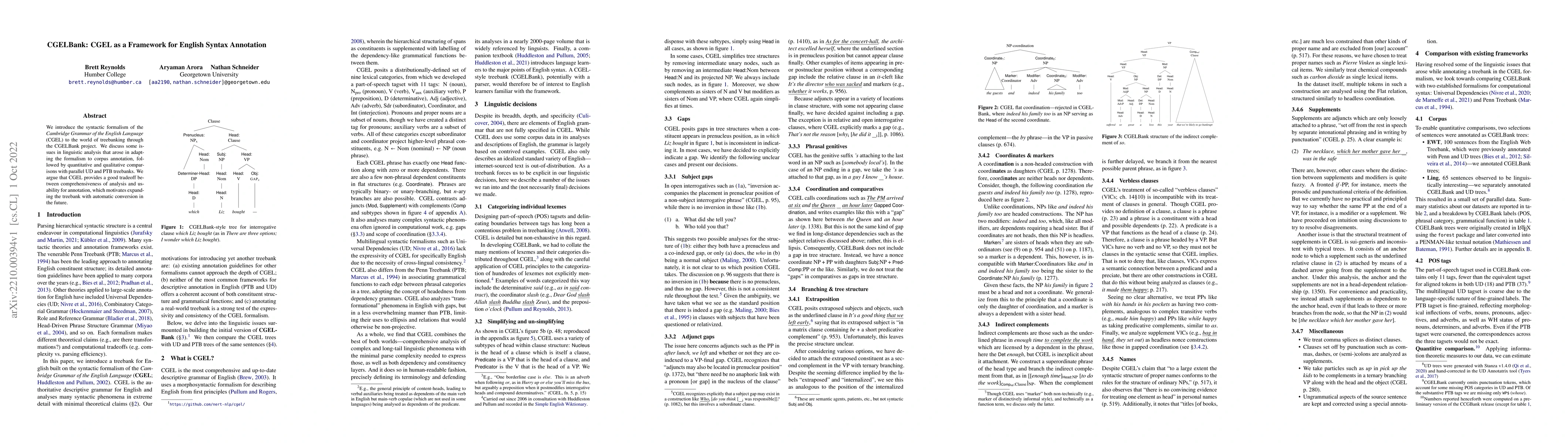 Thumbnail for CGELBank: CGEL as a Framework for English Syntax Annotation