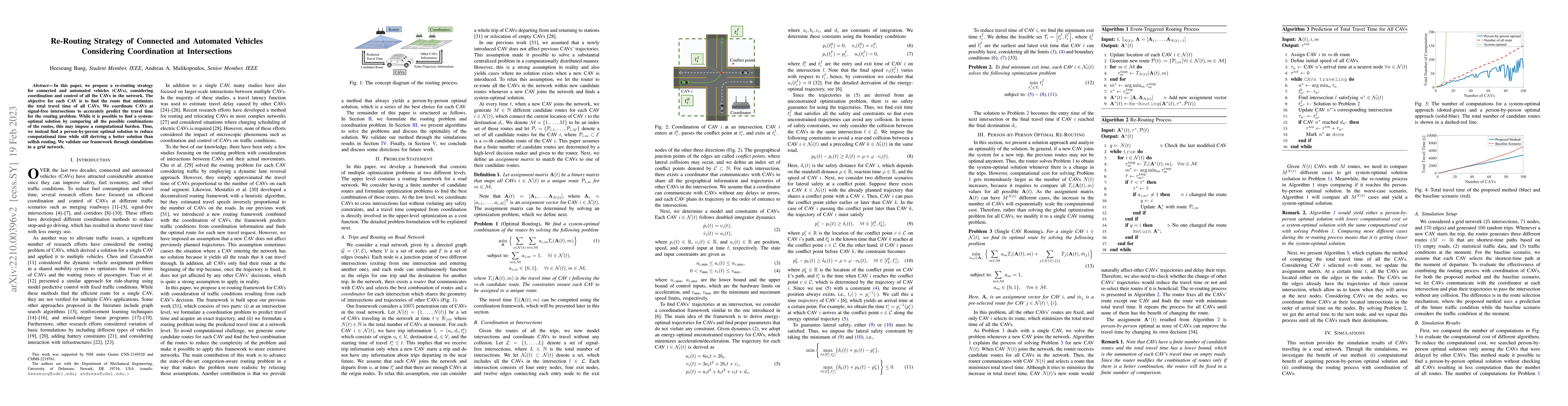 Thumbnail for Re-Routing Strategy of Connected and Automated Vehicles Considering
  Coordination at Intersections
