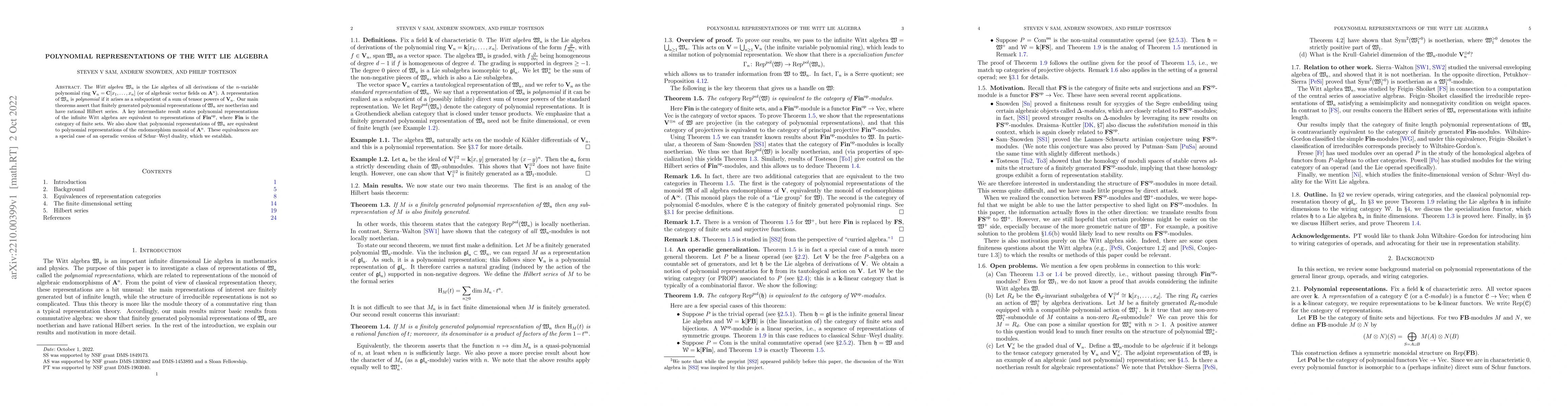 Thumbnail for Polynomial representations of the Witt Lie algebra