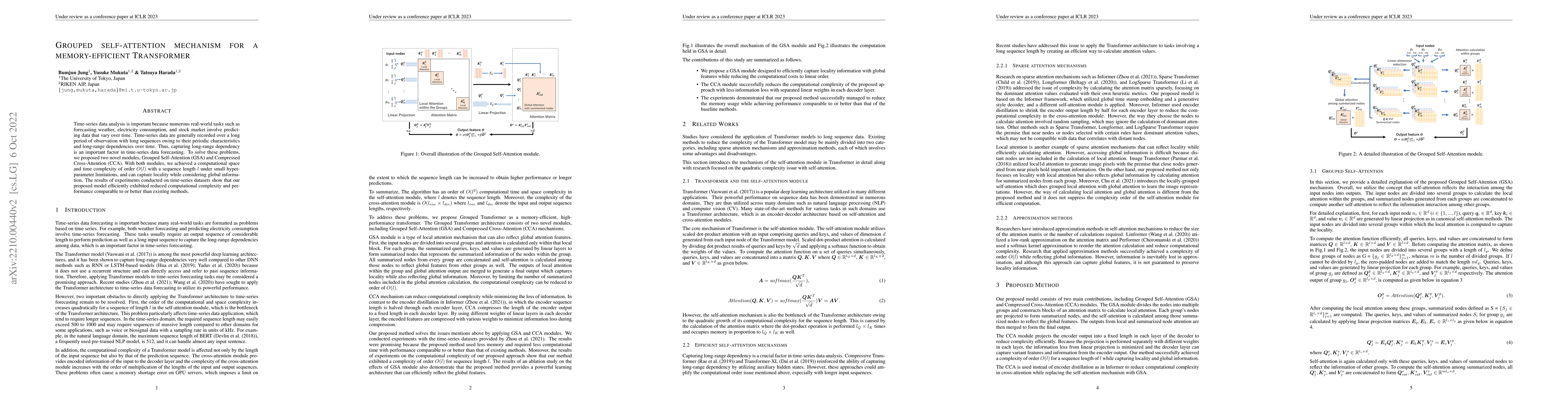 Thumbnail for Grouped self-attention mechanism for a memory-efficient Transformer