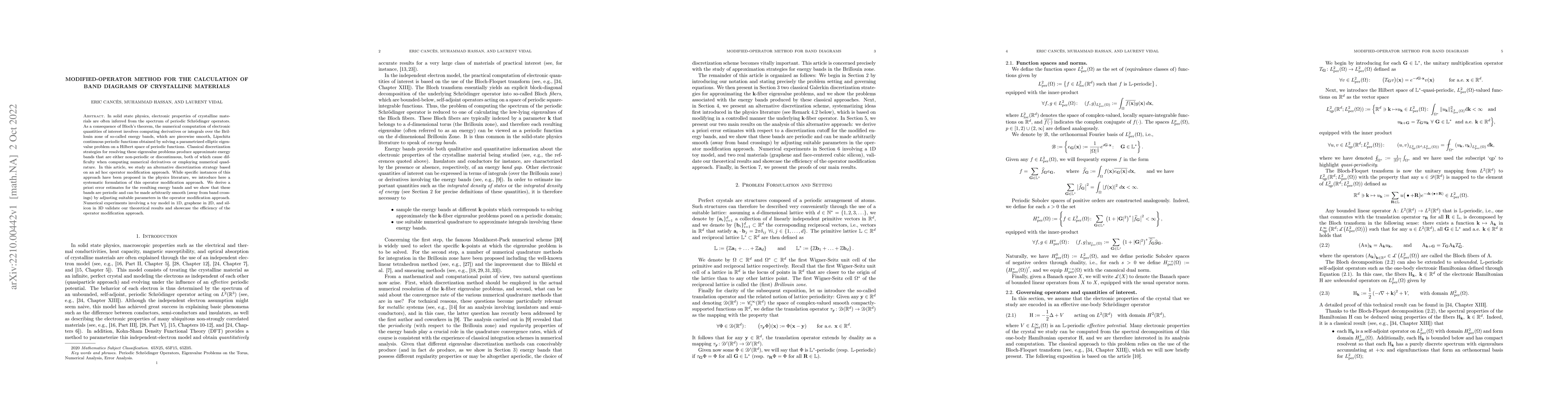Thumbnail for Modified-operator method for the calculation of band diagrams of
  crystalline materials