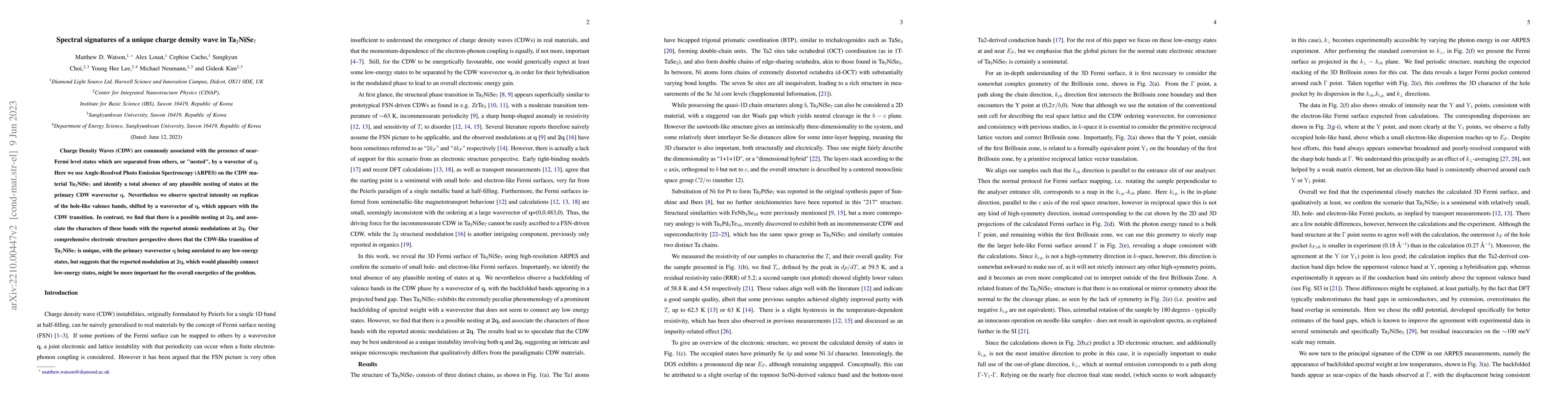 Thumbnail for Spectral signatures of a unique charge density wave in Ta$_2$NiSe$_7$