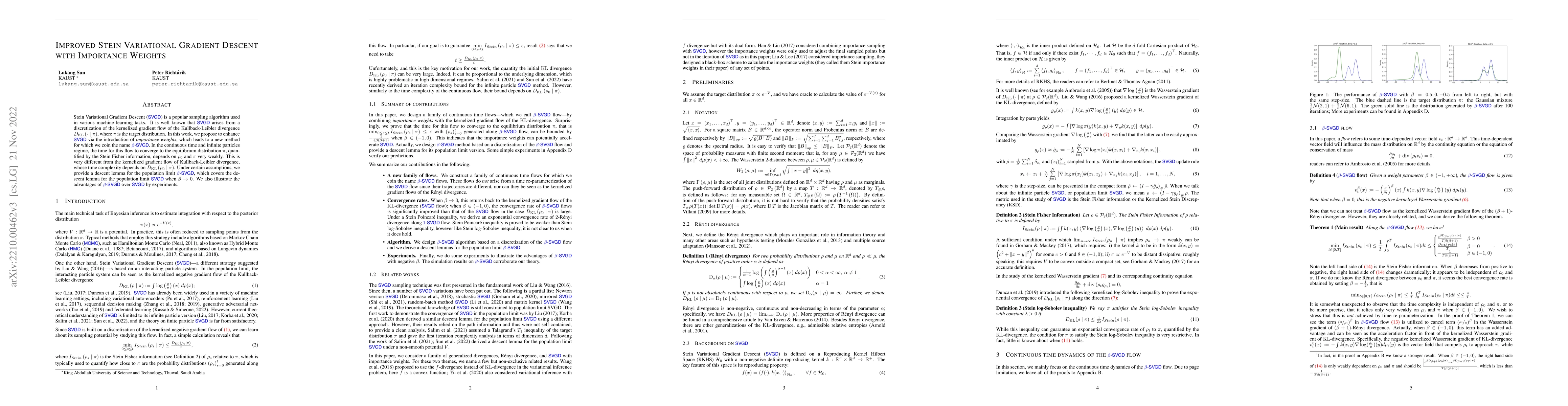 Thumbnail for Improved Stein Variational Gradient Descent with Importance Weights
