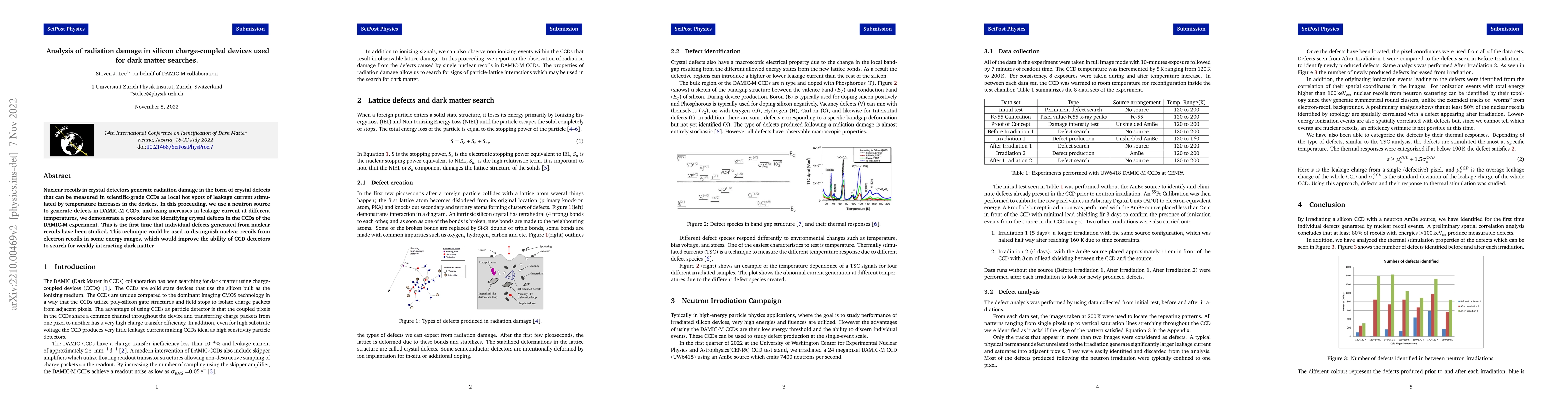 Thumbnail for Analysis of radiation damage in silicon charge-coupled devices used for
  dark matter searches